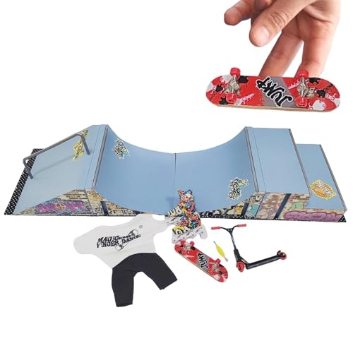 Finger Set - Kleine Trickrampe, Skateboard -Decks | Realistische Glatte Oberfläche, Einstellbares Tragbares Design, Langlebige Hochwertige Materialien, Perfektes Stuntspielzeug Für Kin von Generic