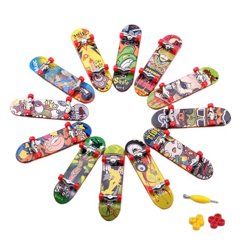 Finger-Skateboard-Set, 12-teilig, für Skateboard, Fingerspielzeug, Finger-Skateboard-Set, Finger-Skateboard-Set, für Kinder und Erwachsene, Partygeschenk Finger-Skateboard-Set, 12-teilig, für Skateboard, Fingerspielzeug, Finger-Skateboard-Set, Finger-Skateboard-Set, für Kinder und Erwachsene, Partygeschenk von Generic