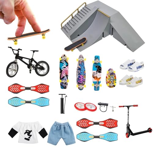 -Finger-Skateboard-Set - Griffbrettrampen mit -Fingerspielzeug-Set | Fingerspitzenbewegungs-Fahrrad-Partygeschenke für Kinder als Geschenk -Finger-Skateboard-Set - Griffbrettrampen mit -Fingerspielzeug-Set | Fingerspitzenbewegungs-Fahrrad-Partygeschenke für Kinder als Geschenk von Generic