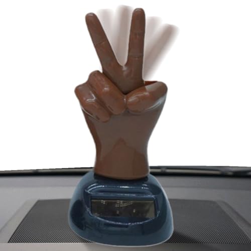 Fingerauto-Ornament – lustige Figur auf dem Armaturenbrett, ungewöhnliches Accessoire | Dekoration für mit Solarenergie, Dekoration mit 2 humorvollen Fingern, Innenzubehör von Generic