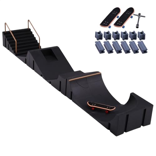 Fingerboard Skatepark – Skateboard-Rampen-Spielset, Dreidimensionales Modell, Kinderspielzeug | Fingerspielzeug-Set Mit 6 Skateboard-Rampen, 3 Finger-Skateboards, Miniatur-Skatepark-Modell Für Kinder von Generic