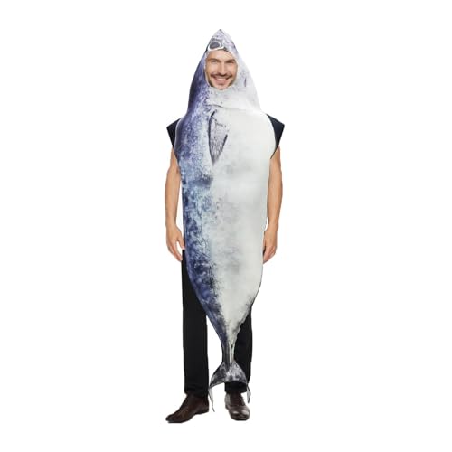 Fisch Kostüm Lustige Leichte Anzug Urlaub Rolle Spielen Make-Up Party Farbe BgP346 (Grey, 170x61cm) von Generic