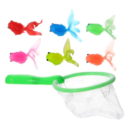 Fischereibad Spielzeug - Wasserspielzeug weicher Gummi -Goldfisch -Set, schwimmendes Bad Badspielzeug Set | Übung Fingerstärke schwimmend Tierfisch Fang Spiel für Sommer kleine Mädchen im Schwi von Generic