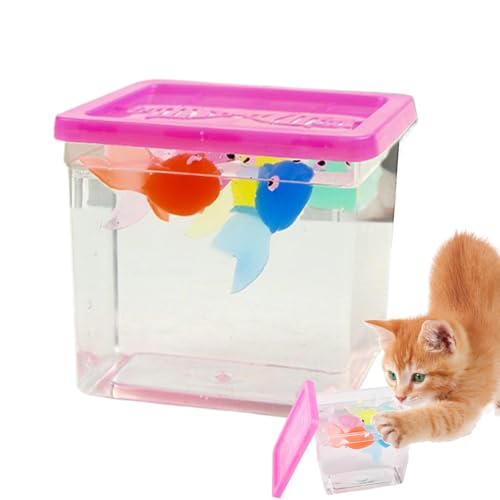 Fischfigur Spiel Set - Gefälschte kleine Fischfiguren Spielzeug Simulation schwimmend Fisch kleine Katzenspielzeug Meerestiere Figuren Modell Party Gefälligkeiten für Kinder, Babys Kätzchen von Generic