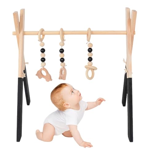 Fitnessstudio aus Holz für Motorik für und Kinder, robuste und sichere Struktur aus natürlichem Kiefernholz, sensorisches Spielzeug inklusive, pädagogisches Fitnessstudio für den Innenbereich | von Generic