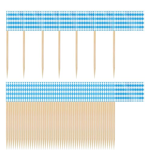 Flaggen Spieße - Oktoberfest Cupcake Toppings | 100 Stück Deko Stecker Für Party Snacks Bayerische Platte Flaggen Spieße - Oktoberfest Cupcake Toppings | 100 Stück Deko Stecker Für Party Snacks Bayerische Platte von Generic