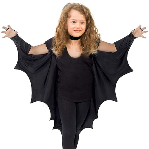 Fledermausflügel Kostüm, schwarzer Fledermausflügel Umhang, Gothic Horror Drache Mode Dress Up Zubehör für Halloween Partys Vampir Fledermausflügel Kostüm, schwarzer Fledermausflügel Umhang, Gothic Horror Drache Mode Dress Up Zubehör für Halloween Partys Vampir von Generic