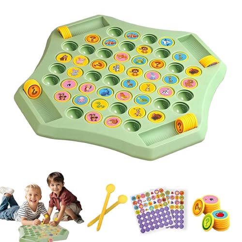 Flip Match Brettspiel, 52-teiliges DIY Memory Chess Over Card Board, Kreative Doppel-Cartoon-Muster-Matching-Spiele for Erwachsene(Animal) von Generic