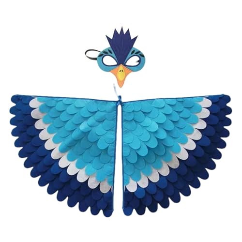 Flügel für Kinder, Halloween-Kostüm, Farbverlaufsflügel faltbar, Pfauenflügel bunt winddicht, weiche Flügel für von Generic