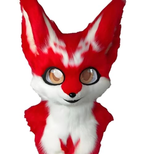 Fluffy Fursuit Headmaske, handgefertigte pelzige Fursuit -Kopfmaske, Kostümzubehör Maske Katze für Erwachsene Comic Con Kostümparty Fluffy Fursuit Headmaske, handgefertigte pelzige Fursuit -Kopfmaske, Kostümzubehör Maske Katze für Erwachsene Comic Con Kostümparty von Generic