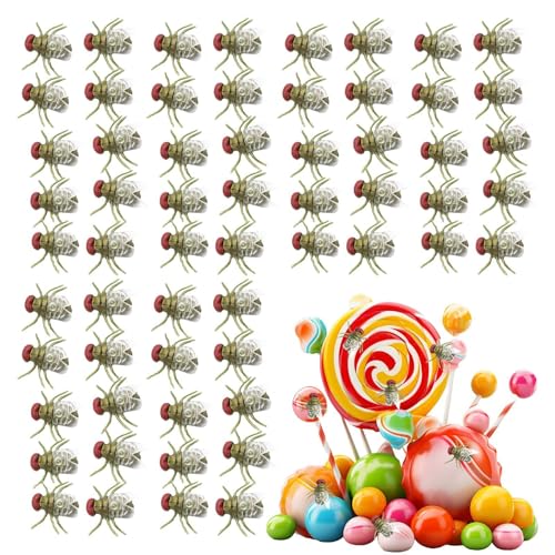 Fly Prank, Fly Halloween – simuliertes Scherzspielzeug | Set mit 200 realistischen Fake Toys für Fliegenwitze, Tierspielzeug für Witze, Halloween-Partygeschenke von Generic