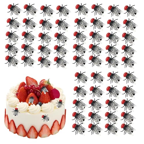Fly Prank – Fliegendes Halloween, lustiges und zartes Spielzeug | Set mit 200 simulierten Witzspielzeugen, realistisches Spielzeug für kleine Tiere für Halloween-Partyzubehör Fly Prank – Fliegendes Halloween, lustiges und zartes Spielzeug | Set mit 200 simulierten Witzspielzeugen, realistisches Spielzeug für kleine Tiere für Halloween-Partyzubehör von Generic