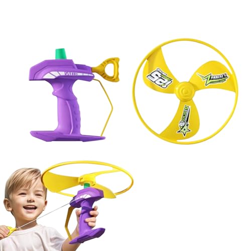 Flying Disc Copter - Spin -Startspielzeug, Handheld Flyer Game | Dragonfly Hubschrauberscheibe, Luftpropellerspinner mit pädagogischem Outdoor -Spaß für Kinder im Alter von 3 bis 8 Jahren, manueller E von Generic