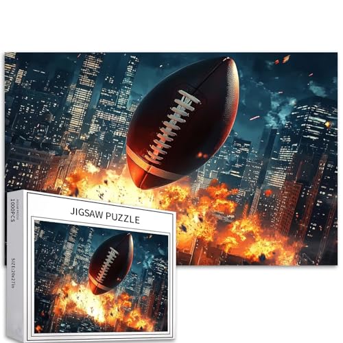 Flying Rugby Puzzle für Erwachsene, American Football, Sport, Doodle Puzzle, bunt, DIY-Puzzles für Heimdekoration, Geschenke, Familienpuzzle, perfekt für Spielabende, 50 x 70 cm, 1000 Teile Flying Rugby Puzzle für Erwachsene, American Football, Sport, Doodle Puzzle, bunt, DIY-Puzzles für Heimdekoration, Geschenke, Familienpuzzle, perfekt für Spielabende, 50 x 70 cm, 1000 Teile von Generic