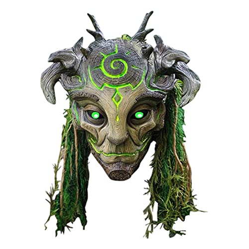 Forest Spirit Maske/Helm Gesicht Realistisches LED-Licht Kostüme Maske Halloween Party 9 (A, Einheitsgröße) von Generic