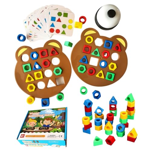 Form-Zuordnungsspiel, Hailoyearn-Form-Zuordnungsspiel, Puzzles mit geometrischen Formen, interaktives Schachbrett-Brettspiel (2 Stück)(2pcs A2) von Generic