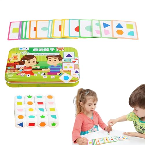 Formdreher für Kleinkinder 1-3, Sortierspielzeug in Form eines Babys, lustige Form, Match Match Wood Classroom Dice mit Box, Entwicklungsspielzeug für Heimbenutzer, Pr von Generic
