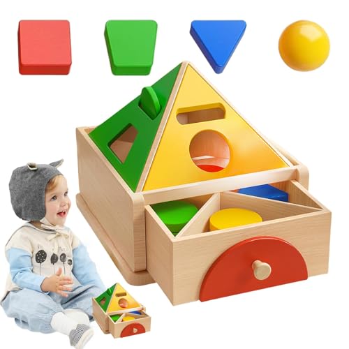 Formensortierspielzeug aus Holz – Sortierblöcke aus Holz in mehreren Farben – geometrisches Lernspiel für – bunte Bausteine – Holzbox Formensortierspielzeug aus Holz – Sortierblöcke aus Holz in mehreren Farben – geometrisches Lernspiel für – bunte Bausteine – Holzbox von Generic