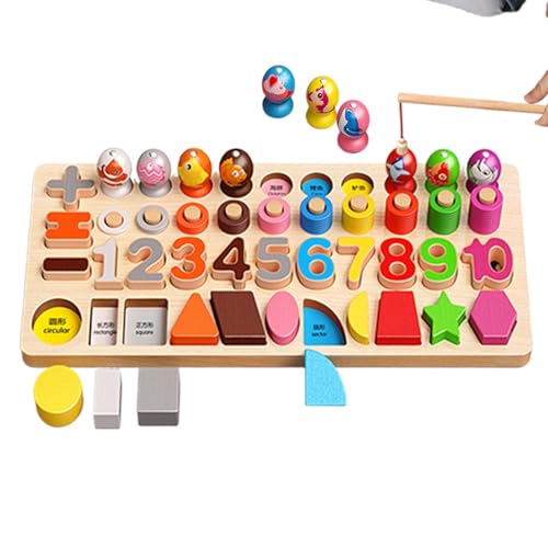 Formenstapler, Zahlensortierer für Formen, Zähl-Set, Sortierspiel für Holzpuzzle, magnetisch, pädagogisches Brett, Nummer D von Generic