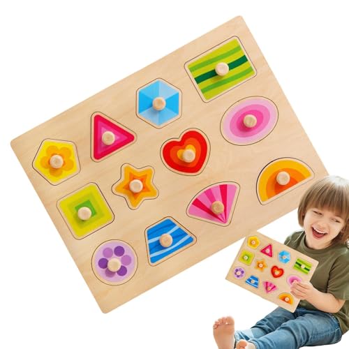 Formpuzzles aus Holz, Spielzeug zur Erkennung von Farben und Formen – sicheres Formerkennungsspielzeug | Formensortierer aus Holz, ergonomisches Design für Jungen Formpuzzles aus Holz, Spielzeug zur Erkennung von Farben und Formen – sicheres Formerkennungsspielzeug | Formensortierer aus Holz, ergonomisches Design für Jungen von Generic