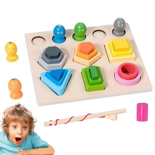 Formsortierspielzeug | Formsortier-Blöcke | Puzzleblöcke entsprechend der geometrischen Form | Lernspielzeug mit speziell entwickelten Angelruten für Zuhause, Outdoor von Generic