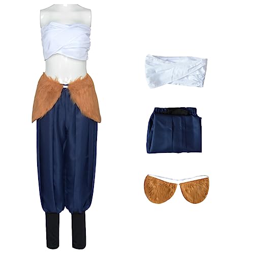Frauen Hashibira Inosuke Cosplay Kostüm Schürze Hosen Outfit Set Halloween,XL-Blue Frauen Hashibira Inosuke Cosplay Kostüm Schürze Hosen Outfit Set Halloween,XL-Blue von Generic
