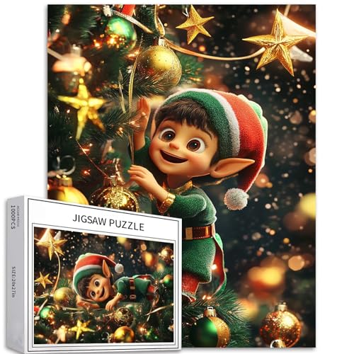 Freche Weihnachtselfe, 1000-teiliges Puzzle für Erwachsene, Dekoration des Weihnachtsbaums, Kunst-Puzzle, herausfordernde Familienaktivitäten, buntes Bastelpuzzle für Heimdekoration, Geschenke, 50 x Freche Weihnachtselfe, 1000-teiliges Puzzle für Erwachsene, Dekoration des Weihnachtsbaums, Kunst-Puzzle, herausfordernde Familienaktivitäten, buntes Bastelpuzzle für Heimdekoration, Geschenke, 50 x von Generic