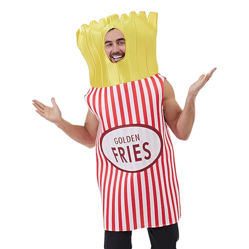 French Fries Costume - Holiday Theme Chips Outfit | Creative Halloween Potato Chip Costumes | Cosplay Funny Fast Food Costume Women Adults Role Play Accessory For Parties Events Stage Performance French Fries Costume - Holiday Theme Chips Outfit | Creative Halloween Potato Chip Costumes | Cosplay Funny Fast Food Costume Women Adults Role Play Accessory For Parties Events Stage Performance von Generic