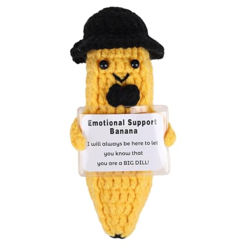 Frucht der emotionalen Unterstützung, entspannende Banane aus Plüsch, handgefertigtes Häkelspielzeug, süße dekorative Puppe | 15 cm Plüsch, beruhigendes Geschenk für Freunde und Familie von Generic