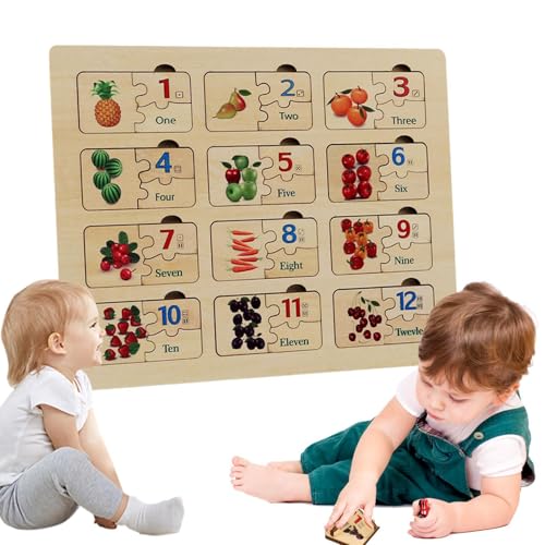 Fruchtpuzzle für Kinder, Holzpuzzle für Kinder - Puzzlebrett mit farblich abgestimmten Zahlen aus Holz | Puzzlespielzeug, Vorschulspiel für Kinder, Lernpuzzle Set Fruchtpuzzle für Kinder, Holzpuzzle für Kinder - Puzzlebrett mit farblich abgestimmten Zahlen aus Holz | Puzzlespielzeug, Vorschulspiel für Kinder, Lernpuzzle Set von Generic