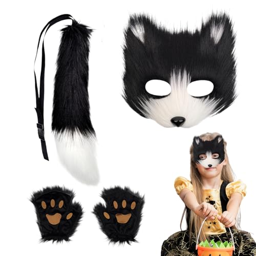 Fuchs Gesichtsmaske und Schwanz - Halloween Verkleidung Zubehör,Kinder Fuchs Gesichtsmaske Pfote Schwanz Halloween Verkleidung - für Party Feier Event Maskenball Convention Karneval Festtage Erwachsen Fuchs Gesichtsmaske und Schwanz - Halloween Verkleidung Zubehör,Kinder Fuchs Gesichtsmaske Pfote Schwanz Halloween Verkleidung - für Party Feier Event Maskenball Convention Karneval Festtage Erwachsen von Generic