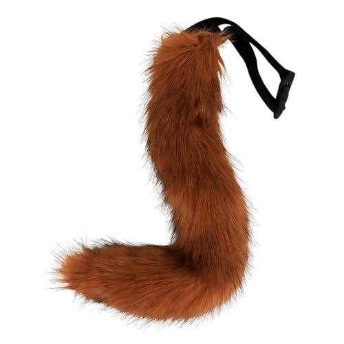 Fuchsschwanz Kunstpelz Tier Fuchs Wolf Katze Kostüm Schwanz 50cm Plüsch Tierschwanz Kunstfell Wolfsschwanz Katzewanz Karneval Halloween Party Dress Up Fasching Mottoparty Verkleidung (B-Braun) von Generic