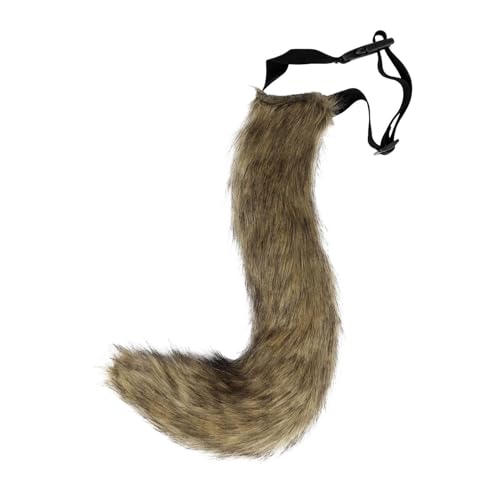 Fuchsschwanz Kunstpelz Tier Fuchs Wolf Katze Kostüm Schwanz 50cm Plüsch Tierschwanz Kunstfell Wolfsschwanz Katzewanz Karneval Halloween Party Dress Up Fasching Mottoparty Verkleidung (B-Grau) von Generic