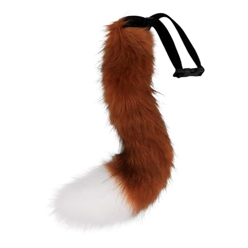 Fuchsschwanz Kunstpelz Tier Fuchs Wolf Katze Kostüm Schwanz 50cm Plüsch Tierschwanz Kunstfell Wolfsschwanz Katzewanz Karneval Halloween Party Dress Up Fasching Mottoparty Verkleidung (Fuchsschwanz-E) von Generic