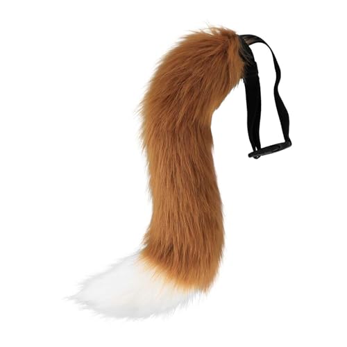 Fuchsschwanz Kunstpelz Tier Fuchs Wolf Katze Kostüm Schwanz 50cm Plüsch Tierschwanz Kunstfell Wolfsschwanz Katzewanz Karneval Halloween Party Dress Up Fasching Mottoparty Verkleidung (Fuchsschwanz-B) von Generic