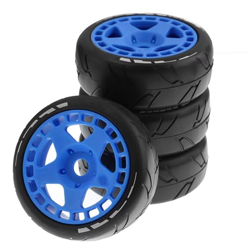 Für ARRMA Für Traxxas Für Redcat VRX Für HPI WR8 Für HSP Für Hobao 1:8 RC Auto 105mm 1/8 RC Off-Road Für Buggy Reifen Rad 17mm Hex RC Zubehör(Blue) von Generic