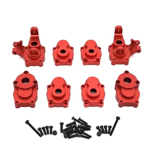 Für Absima CR1.8 Für Yucatan CR3.4 Für Sherpa Für YK4082 YK4102 1/8 1/10 RC Auto Metall Vorne Und Hinten Portal Achse Getriebe Gehäuse Upgrade Teile RC Zubehör(Red) von Generic