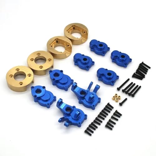 Für Absima CR1.8 Für Yucatan CR3.4 Für Sherpa YK4082 YK4102 1/8 1/10 Metall Portal Achse Getriebe Gehäuse Messing Gewicht RC Auto Upgrade Teile RC Zubehör(Blue) von Generic