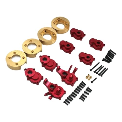 Für Absima Für Yucatan Für Sherpa CR1.8 CR3.4 YK4082 YK4102 1/8 1/10 RC Auto Upgrade Teile Metall Portal Achse Getriebe Gehäuse Messing Gewicht RC Zubehör(Red) von Generic