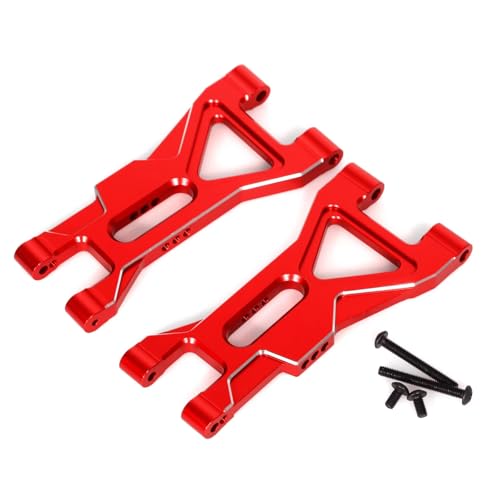 Für Arrma 1/10 Für Gorgon Für Monster Für LKW 4x2 Metall Upgrade Teile Lenkung Block Hub Carrier Suspension Arm RC Auto Upgrade Teile RC Zubehör(Red,Front Lower Arm) von Generic