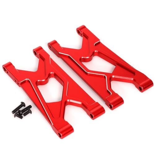 Für Arrma 1/10 Für Gorgon Für Monster Für LKW 4x2 Metall Upgrade Teile Lenkung Block Hub Carrier Suspension Arm RC Auto Upgrade Teile RC Zubehör(Red,Rear Lower Arm) von Generic