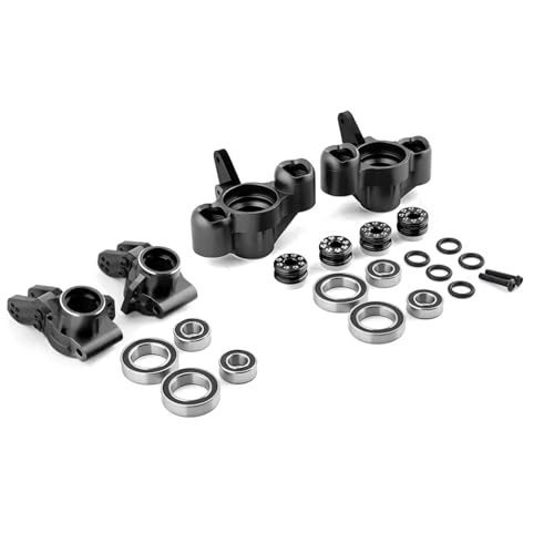 Für Arrma 1/8 Für Kraton Für Outcast Für Notorious Für BLX 6S Metall Lenkung Lenkung Blöcke Rear Hub Carrier RC Auto Upgrade Teile RC Zubehör(Black,Front and Rear) von Generic