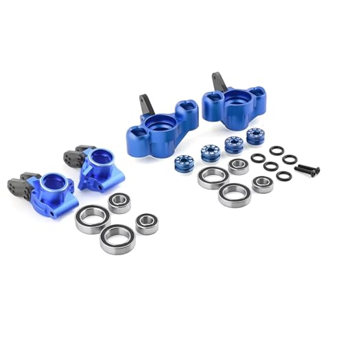 Für Arrma 1/8 Für Kraton Für Outcast Für Notorious Für BLX 6S Metall Lenkung Lenkung Blöcke Rear Hub Carrier RC Auto Upgrade Teile RC Zubehör(Blue,Front and Rear) von Generic