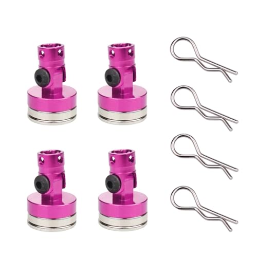 Für Axial Für SCX10 Für Traxxas Für TRX4 D90 D110 Drift 1/10 4 Stücke RC Auto Körper Beiträge Magnet Unsichtbar Fest Mount Mit Clip RC Zubehör(Pink) von Generic
