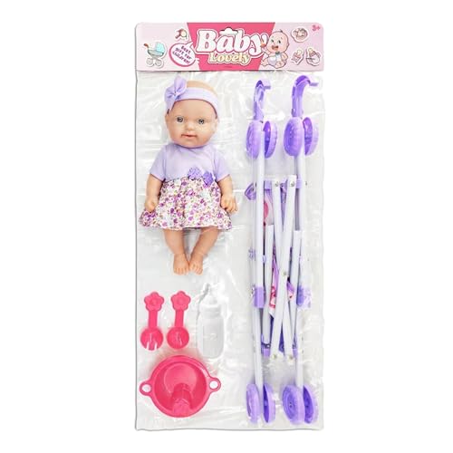 Für Kleinkinder mit Kinderwagen, Set mit Kinderwagen, Esszimmerstuhl für Kleinkinder, Zubehör für Kinder, Spielset mit 10 Zoll mit Zubehör Für Kleinkinder mit Kinderwagen, Set mit Kinderwagen, Esszimmerstuhl für Kleinkinder, Zubehör für Kinder, Spielset mit 10 Zoll mit Zubehör von Generic