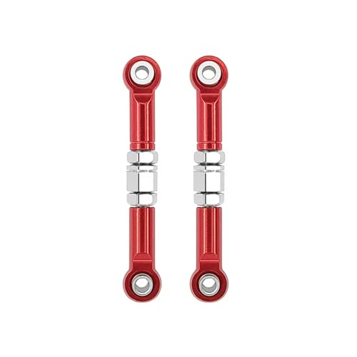 Für MJX H16 16207 16208 16209 16210 1/16 RC Auto 2 Stücke Metall Front Lenkstange Lenkung Links Upgrades Teile Zubehör RC Zubehör(Red) von Generic
