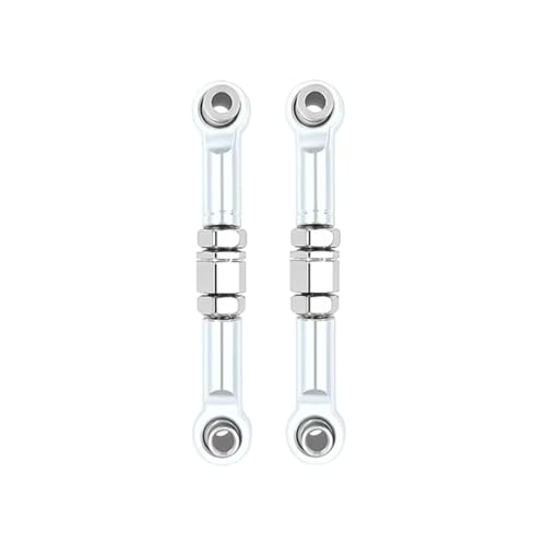Für MJX H16 16207 16208 16209 16210 1/16 RC Auto 2 Stücke Metall Front Lenkstange Lenkung Links Upgrades Teile Zubehör RC Zubehör(Silver) von Generic