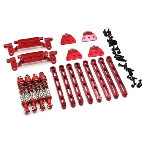 Für MN78 Für MN168 1/12 RC Auto Metall Stoßdämpfer Link Stange Servo Halterung Schock Turm Upgrades Teile Zubehör RC Zubehör(Red) von Generic