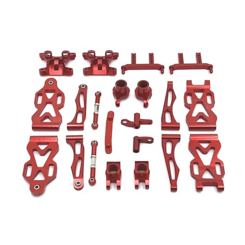 Für SCY Für JJRC 16101 16102 16106 16201 Q130A Q130B Q141 Q117 1/16 RC Auto Metall Upgrade Teile Kit Vorne Und Hinten Arm Lenkung Tasse RC Zubehör(Red) von Generic