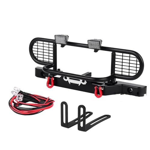 Für TRX4 Für Defender Upgrade 1/10 RC Crawler Auto Metall Front Camel Trophy Stoßstange Mit Licht RC Zubehör von Generic